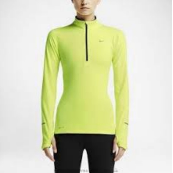 neon yellow nike half zip